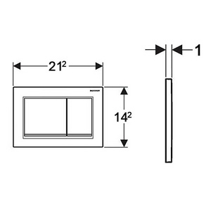 Клавиша смыва "" для инсталляции арт.111.060.00.1, рамка белая, декоративная планка позолоченная, кнопки белые ZZ Geberit Omega 30 115.080.KK.1