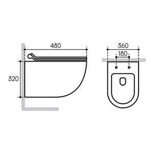 Компл.: унитаз подв.,безободк,Tornado 490х360мм,цв.белый гл.,сиденье с микролиф,,инстал. д/унит., крепёж, клавиша смыва Quadrado цв.черный мат,  ZZ Aqueduto Ovo AQDS013T