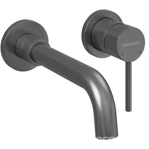 Смеситель для раковины  R, встраиваемый, внутренняя часть в компл., раздельный,оружейная сталь ZZ Berges VENTAS 076016