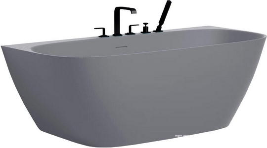 Ванна 1800х850хh610мм,пристенная,литой каменьS-Stone мат.цв.RAL 7004, д/к Up&Down в цвет, интегр.слив-пер,рама в компл,+4 отв под смесSofia Wall180 ZZ Salini Sofia Wall 180 102523MRF /7004+4 отв на борту для смес (102523MN)