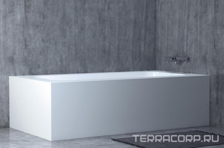 Ванна 1600х700хh600мм, встраив., литой камень S-Sense глянец цв.белый, д/к Up&Down в цвет ванны, интегрир.слив-перелив, ножки в компл,  ZZ Salini Orlanda Kit 102115G