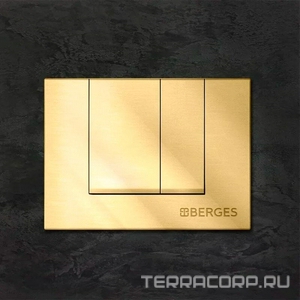 Клавиша L9, для инсталляции подвесного унитаза, двойной смыв, цв.золото ZZ Berges Novum 040049