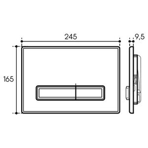 Клавиша двойного смыва для инстал., д/унитаза, (пластик цв.белый глянец),  ZZ Aqueduto Retangulo RET0110