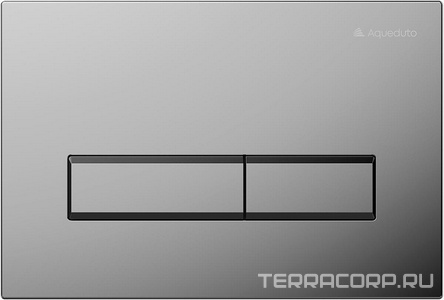 Клавиша двойного смыва для инстал., д/унитаза, (пластик цв.хром),  Aqueduto Retangulo RET0100