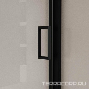Дверь для душа, в нишу 1200хh1950мм, раздвижн., 1 дверь, 1 неподв.секц, правая/левая, (стекло прозрачное 5мм, фурн.цв.черный матовый),  ZZ Vincea City VDS-5CT120CLB