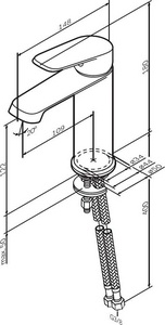 Смеситель для раковины, без донного клапана, цв.хром AMPM FUNC F8F02100
