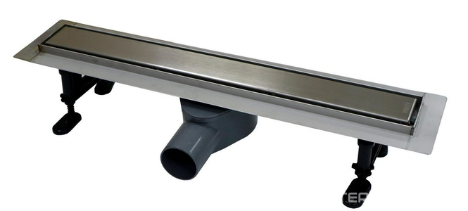 Водоотводящий желоб 600 мм, с двухсторонней решеткой под плитку, комбинированный гидрозатвор ZZ Azario Ceramic AZPP01-60 Ceramic