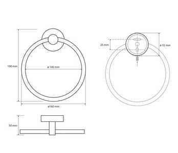 Полотенцедержатель-кольцо, (цв. сталь шлифованная),  ZZ Bemeta Neo 104104065