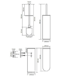 Ерш напольный/настенный, (цв.черный матовый),  ZZ Bemeta Dark 102313060