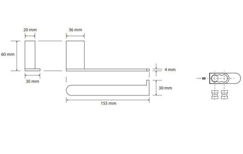 Держатель для т/б, (цв.черный матовый / розовое золото глянец ),  ZZ Bemeta Galla 108112030