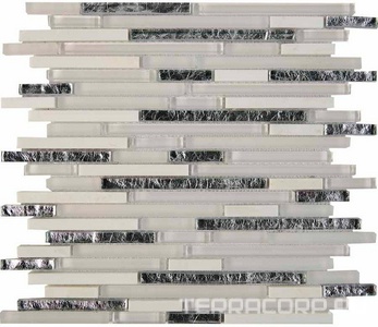 Мозаика Мастера Керамики Glass 728 из мрамора и стекла (чипы 10x48/98/148) 28,6х30 n/a 