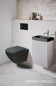 Кнопка для инсталляции  круглая черная матовая, ZZ Loranto Loranto 7313