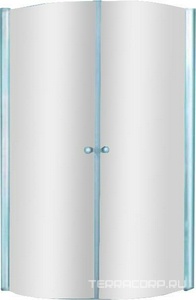 Душевое ограждение PF04, 900*900х1800 мм, полукруглое с распашными дверьми, профиль полированный алюминий, стекло прозрачное, БЕЗ поддона ZZ Graham Graham PF04 (900*900х1800)