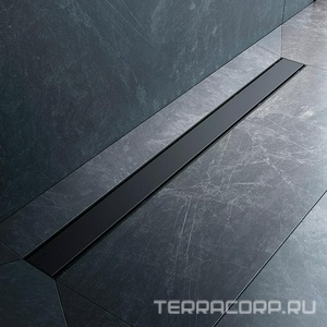 Душевой желоб 90 см, комбинированный затвор, решетка под плитку из нерж.стали, цв.черный ZZ AMPM Универсал W02SC-U11-090-04BM