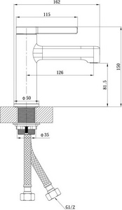 Смеситель для раковины, без донного клапана, цв.хром ESKO Sochi SC26