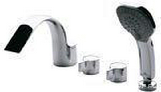 Смеситель для ванны, встраиваемый в борт на 4 отв., лейка, шланг 150см в компл., (цв.хром), Melagne ZZ Ideal Standard Melange A4293AA