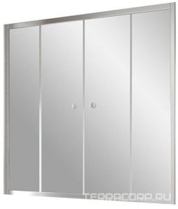 Шторка на ванну , 170x140 см, раздвижная, профиль хром глянцевый, стекло прозрачное ZZ Vegas Glass Z2V Z2V 0170 08 01