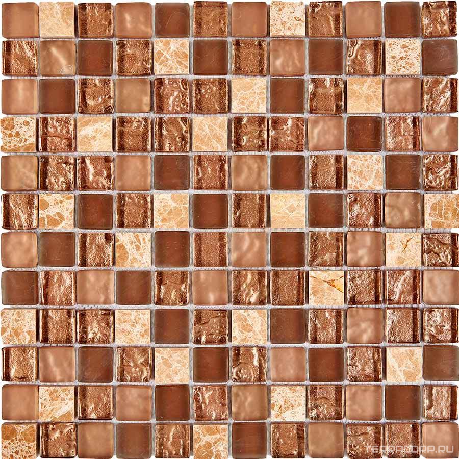 Мозаика Мастера Керамики Glass 722 из мрамора и стекла (чип 23x23) 30х30 n/a, фото 3