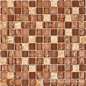 Мозаика Мастера Керамики Glass 722 из мрамора и стекла (чип 23x23) 30х30 n/a 
