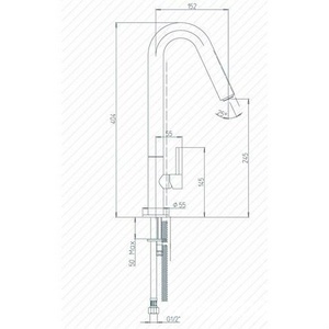 Смеситель для кухни, (цв.хром),  ZZ Paini Cox 78CR572USLMKM