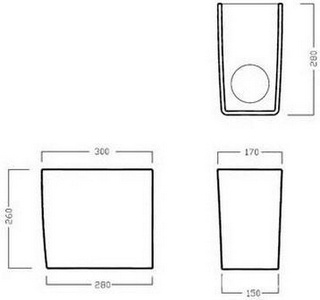 Полупьедестал для раковин 45, 55см, (БЕЗ креплен. арт.Y0IQ),  ZZ Hatria Daytime YXCQ01