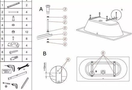 Ножки для ванны (комплект), Riho Riho Универсал 207093