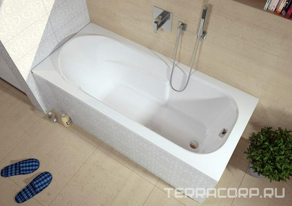 Ванна 160х75см, без ножек/рамы, панелей, слива-перелива, (акрил цв.белый),  ZZ Riho Columbia B001001005