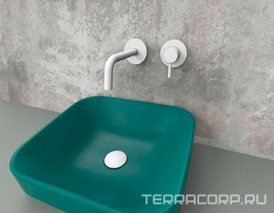 Смеситель для раковины, настенный, излив 245мм, встраиваемая часть в компл., без д/к, (цв. белый матовый),  ZZ Paffoni Light LIG007BO70