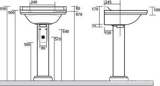 Пьедестал для раковины  ZZ Kerasan Waldorf 417001