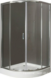 Душевой уголок 900х900хh1850мм, 1/4 круга, R550мм, (стекло прозрачн.5мм, фурн.цв.хром), Uno ZZ
