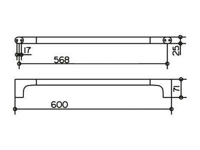 Полотенцедержатель 600мм, (цв.хром),  Keuco Edition 400 11501 010600