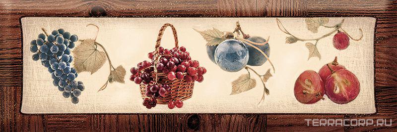 Керамическая плитка Absolut Keramika Monocolor 10x30 Decor Grapes 04 B KL10x30 Комбинированный, фото 3