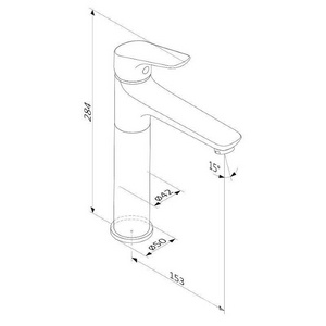 Смеситель , для раковины, высокий, без д/к, цвет хром Damixa Jupiter 770250001