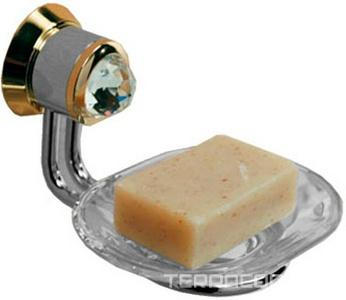 Мыльница настенная, (цв. хром/золото),  XX 3M Okay Swarovski 8603 CD