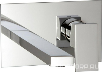 Смеситель для раковины, встраиваемый в стену, излив 260мм, (цв. brush nikel) Q ZZ