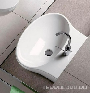 Раковина 680х490мм, 1 отв. д/смес., с переливом, (без креплен.YR47),  ZZ Hatria Nido Y0QX