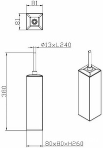 Ерш для унитаза напольный RINA, напольный, квадратный, цв. хром, ZZ Azario Rina AZ-451