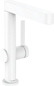 Смеситель для раковины, 230, с поворотный изливом, со сливным клапаном Push.Open, (цв.матовый белый),  ZZ Hansgrohe Finoris 76060700