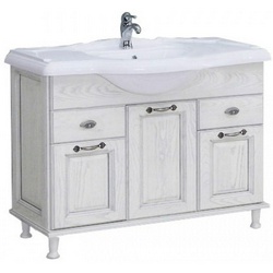 Тумба напольная Жерона 105 1035*820*345 мм, БЕЗ раковины Лорето 105,  цвет белое серебро ZZ