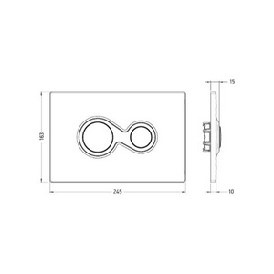 Клавиша двойного смыва, для инсталляции д/унитаза, (пластик цв.хром),  ZZ ArtСeram Monet 701.000.71