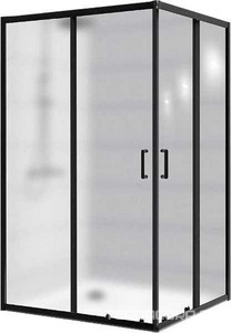 Душевой уголок 1200х900хh1950мм, прямоуг., правый/левый, (ст.рифеное Punto 5мм, фурн.цв.черный матов.),  ZZ BelBagno Uno-195 UNO-195-AH-2-120/90-P-NERO