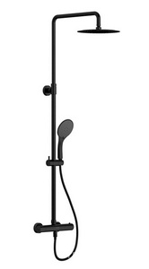 Душевая стойка для душа, термостат, ручной + верхний душ, шланг -150 см, цв. черный матовый XX Cersanit Brasko 63112