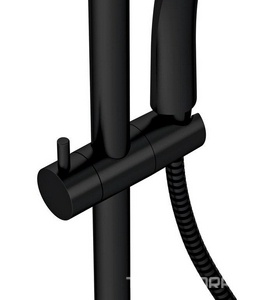Душевая стойка для душа, термостат, ручной + верхний душ, шланг -150 см, цв. черный матовый XX Cersanit Brasko 63112