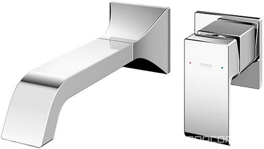 Смеситель для раковины, встраиваемый в стену, излив 224мм, встр.часть в компл., без д/к, (цв.хром),  ZZ Toto GC TLG08308R