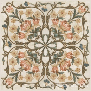 Керамогранит Kerama Marazzi Лирия Декор  ковёр центр лаппатированный ХХ 40,2x40,2 Бежевый 