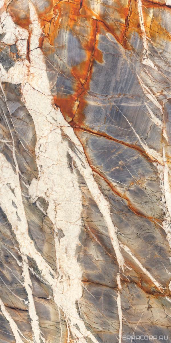 Керамогранит Ariostea Ultra Marmi Blue Tempest Block B Lucidato (Shiny) 6 mm 150x300 Комбинированный, фото 4