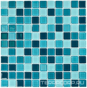 Мозаика Bonaparte Мозаика стеклянная Sea wave-1  (25x25x4) 30x30 Комбинированный 
