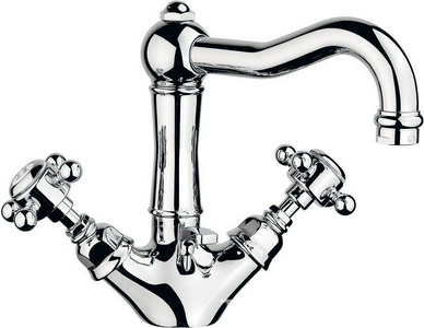 Смеситель для раковины на 1 отв., с д/к (цв.хром / ручки Half Done), Nicolazzi ZZ Nicolazzi Tradizionale 1432 CR 70