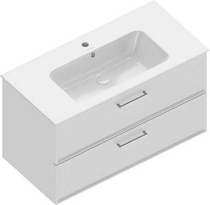 Тумба подвесная "PIANO Classic" -95 см, с 2 выдвижных ящика, БЕЗ раковины, цв. белый матовый Kerama Marazzi Piano Classic PIA.CL.95\WHT.M