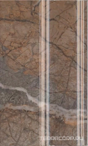 Керамическая плитка Kerama Marazzi Театро Плинтус  коричневый обрезной 25x15 Коричневый 